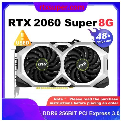 Видеокарта MSI GeForce RTX 2060 SUPER VENTUS 8G 2060S 8GB GDDR6 256 - битные игры NVIDIA с поддержкой процессоров AMD Intel для настольных ПК